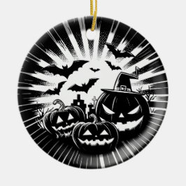 Décoration En Céramique Halloween in black and white