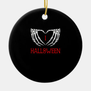 Décoration En Céramique Halloween Squelette Mains Formant Coeur Gothique