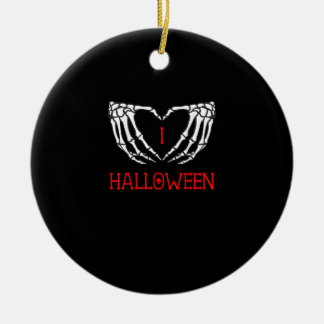 Décoration En Céramique Halloween Squelette Mains Formant Coeur Gothique