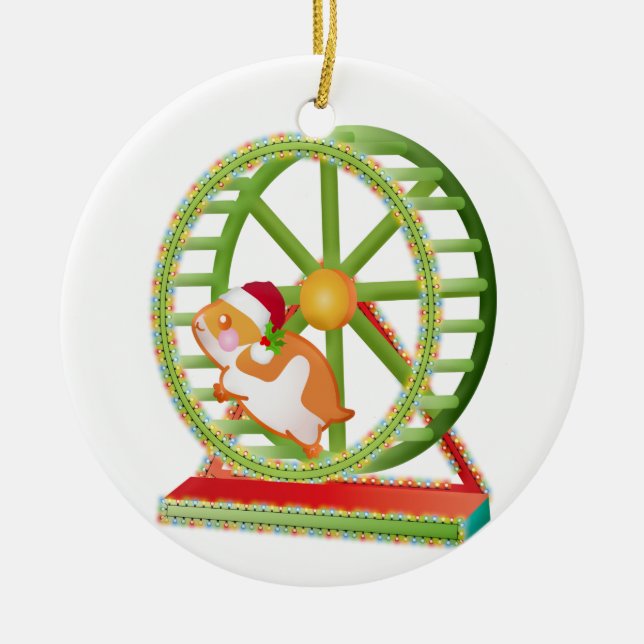 Décoration En Céramique hamster de Noël père Noël (Devant)