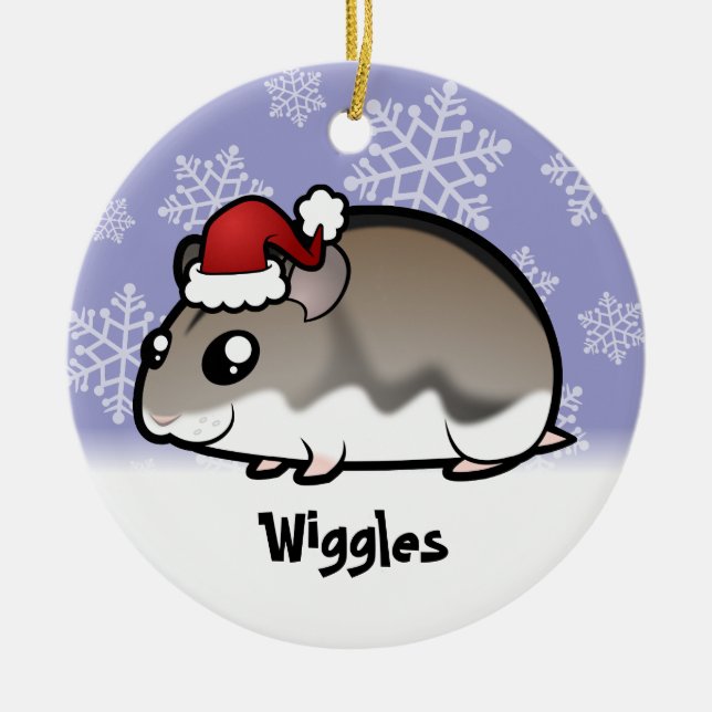 Décoration En Céramique Hamster nain de Noël (Devant)