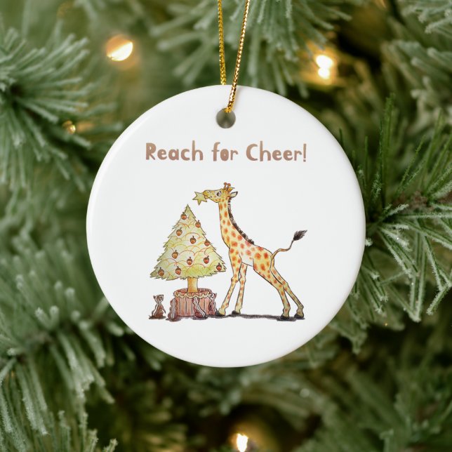 Décoration En Céramique Hand-Drawn Giraffe Christmas Tree Art (Arbre)