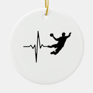 Décoration En Céramique Handball - Handball Player Heartbeat