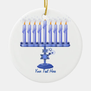 Décoration En Céramique Hanoukka Menorah (personnalisable)