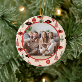 Décoration En Céramique Happy Holidays Family Photo Christmas 