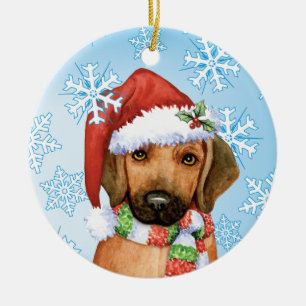 Décoration En Céramique Happy Howlidays Rhodesian Ridgeback