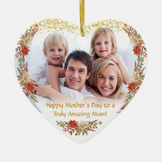 Décoration En Céramique Happy Mothers Day photo Heart Gift