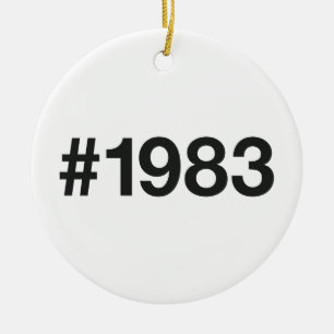 Décoration En Céramique Hashtag 1983 42 Anniversaire