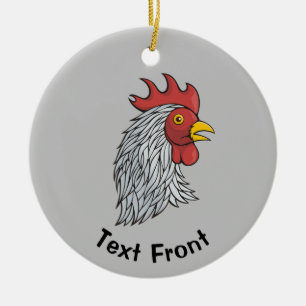 Décoration En Céramique Head de Gray Rooster