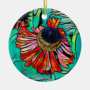 Décoration En Céramique Helenium fringy avec look en verre tendu