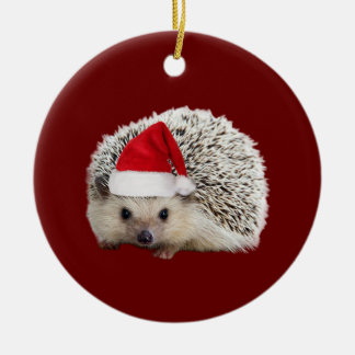 Décoration En Céramique Hérisson avec lumière Casquette Noël