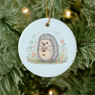 Décoration En Céramique Hérisson Mignon avec Lanterne