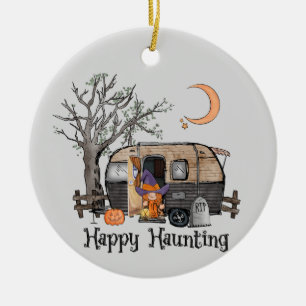 Décoration En Céramique Heureux   Camper d'Halloween   Sorcière Éffrayante
