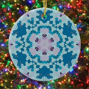 Décoration En Céramique Hex Mandala bleu et violet