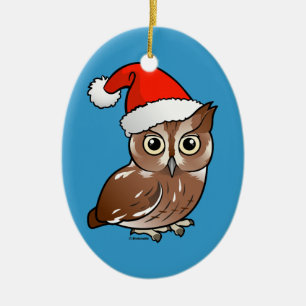 Décoration En Céramique Hibou de cri strident oriental Père Noël