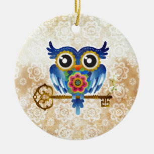 Décoration En Céramique Hibou de fausse clé