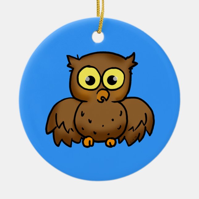 Décoration En Céramique Hibou mignon (Devant)