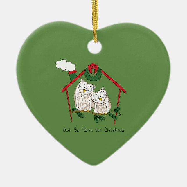 Décoration En Céramique Hibou Noël mignon Enfants (Devant)