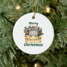 Hippo Christmas Letter Winter Animals Hippos