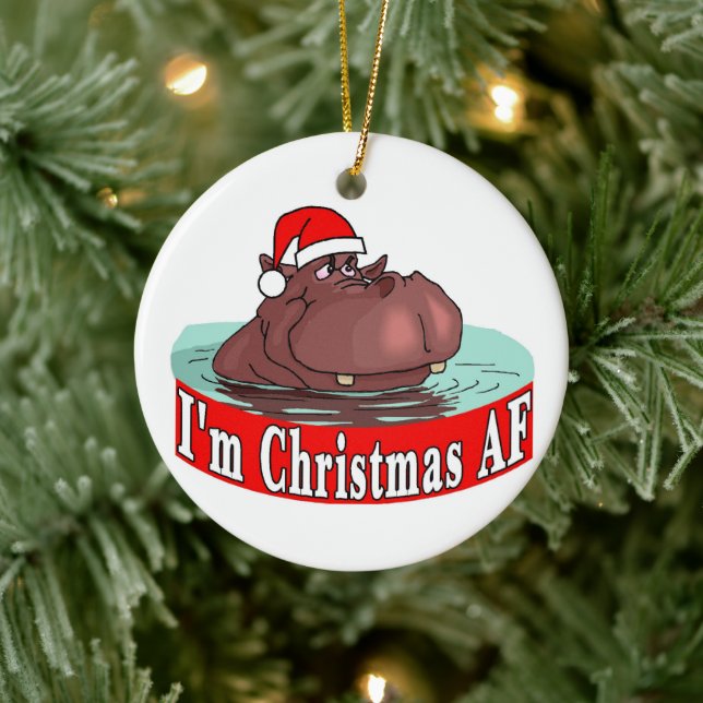 Décoration En Céramique Hippopotame de Noël (Arbre)