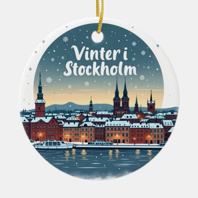 Décoration En Céramique Hiver à Stockholm (Devant)