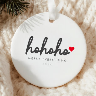 Décoration En Céramique Ho Ho Ho Cœur de Noël Moderne Minimaliste