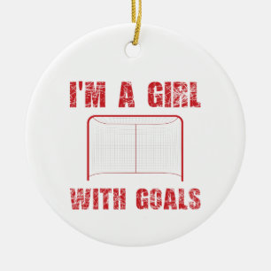 Décoration En Céramique Hockey Je suis une fille avec des objectifs