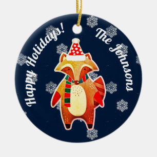 Décoration En Céramique Holiday Raccoon