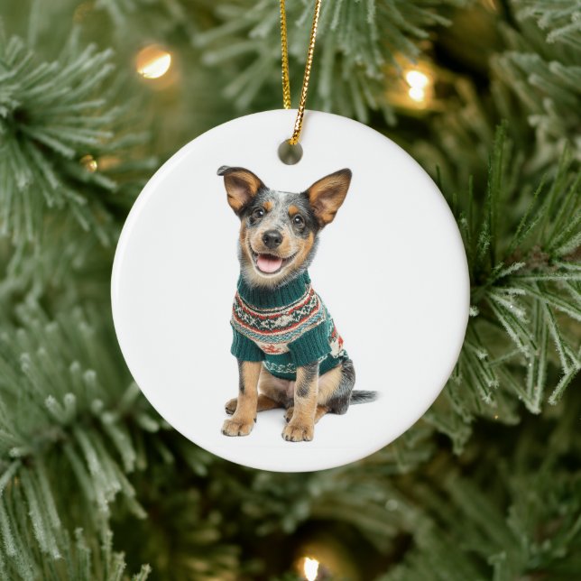 Décoration En Céramique Holiday Sweater Cattle Dog (Arbre)
