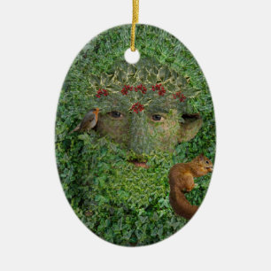 Décoration En Céramique Holly King Green Man Pagan Wiccan