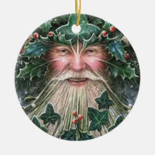 Décoration En Céramique Holly King/Yuletide personnalisée