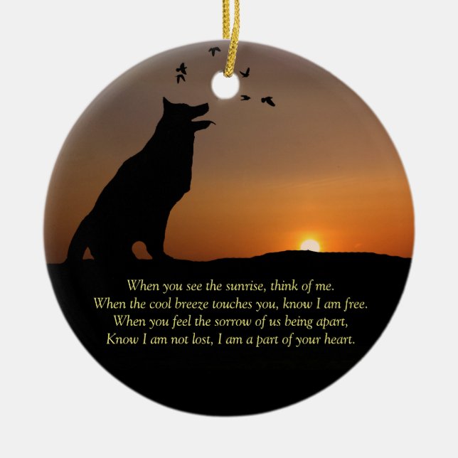 Décoration En Céramique Hommage commémoratif de la Sympathie du Chien avec (Devant)