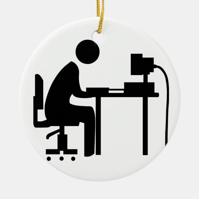 Décoration En Céramique Homme au travail (Devant)