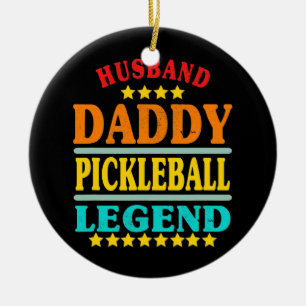 Décoration En Céramique Hommes Meilleur Mari Daddy Pickleball Legend Vinta