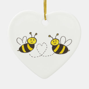Décoration En Céramique Honey Bees with Heart