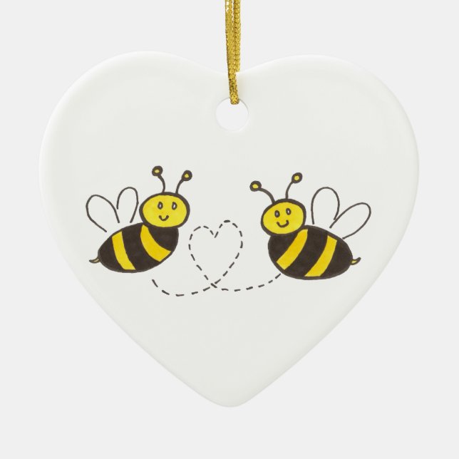 Décoration En Céramique Honey Bees with Heart (Devant)