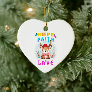 Décoration En Céramique Hope Faith Love