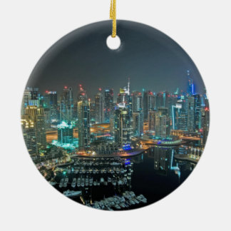 Décoration En Céramique Horizon de Dubaï, Emirats Arabes Unis la nuit