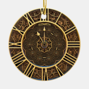 Décoration En Céramique Horloge Art déco rétro rétro Vintage rouille