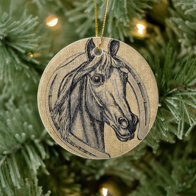 Décoration En Céramique Horse cameo (Arbre)