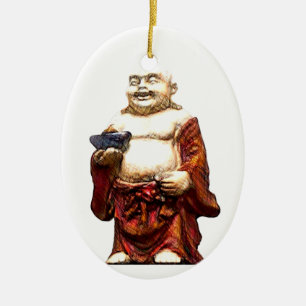 Décoration En Céramique Hotei riant Bouddha