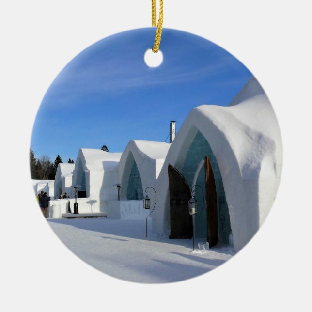Décoration En Céramique Hôtel de Glace, Québec, Canada (Devant)