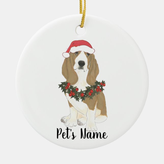 Décoration En Céramique Hound Basset personnalisé (Devant)