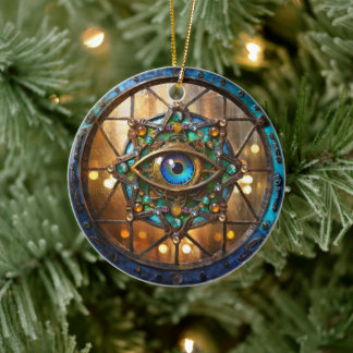 Décoration En Céramique Hublot rustique de fenêtre de troisième œil