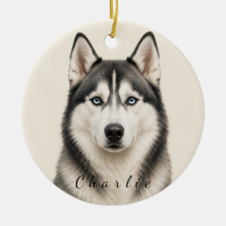 Décoration En Céramique Husky personnalisé avec nom personnalisé