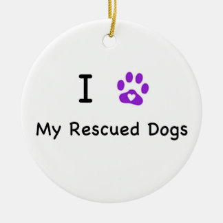 Décoration En Céramique I coeur mes chiens secourus