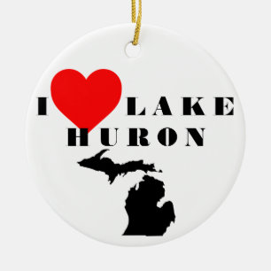 Décoration En Céramique I heart lake Huron Michigan