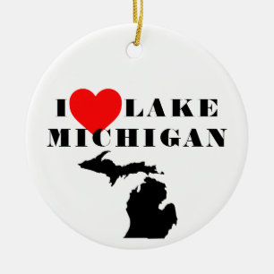 Décoration En Céramique I heart lake Michigan Great Lake State