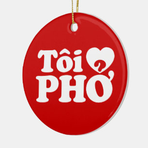 Décoration En Céramique I Heart (Love) Pho (Tôi PHỞ)