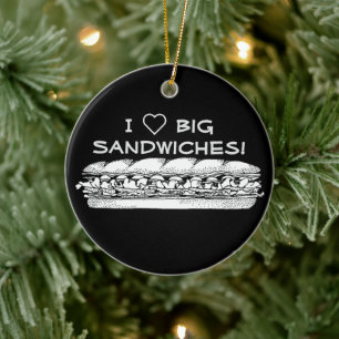 Décoration En Céramique I Love Big Sandwiches Hoagie